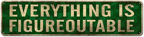 CIVOTIL Everything is Figureoutable Metal Tin Signs Wall Décor – Inspirational Vintage Welcome Sign for Home Office Décor Gifts 4″ X 16″