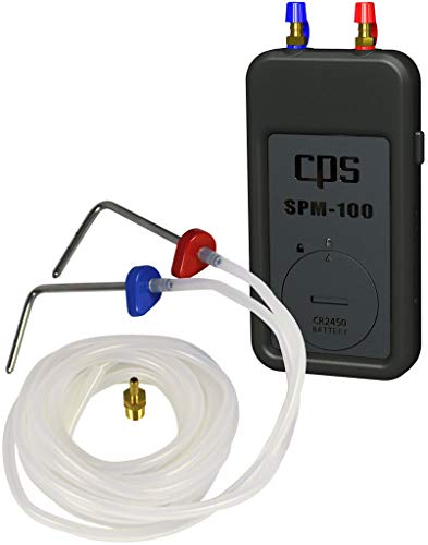 CPS SPM-K1 Wireless Smartphone Manometer and Probe Kit Combo - Includes SPM-100, (2) Static Presure Probes with Magnetic Color Coded Bases, (2) 6' Sections of Tubing and (1) Brass Gas Fitting