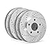 R1 Concepts Front Rear Brake Rotor Kit |Brake Rotors| Brake Disc |Drilled and Slotted|fits 2013-2015 Mazda CX-5