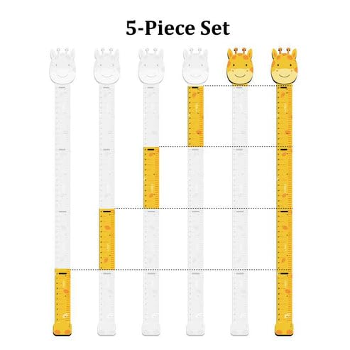 The Funny Mind Wooden Height Measuring Scale for Kids | Height Measurements Chart | Wall Hanging Growth Chart for Kids & Teenagers Room or School Decor 152 Centimetre or 5 Feet - Yellow - Image 3 thumbnail