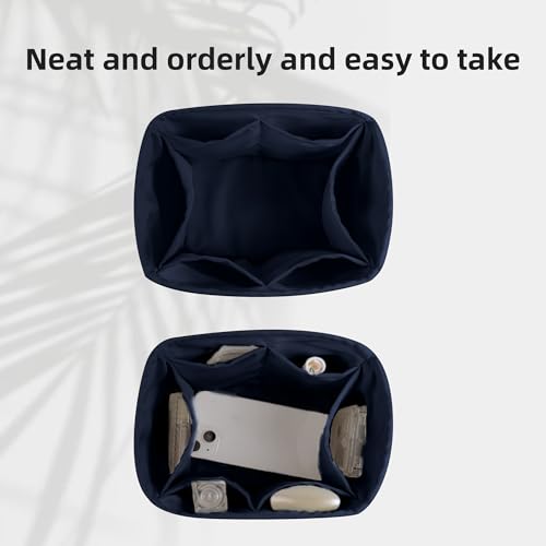 Image of DGAZ Silk Purse Organizer Insert Fits Chanel Duma Bags,Silky Smooth Bag Organizer,Luxury Handbag & Tote Shaper(Blue nuit,22A /22C /23C /24P Small)