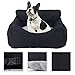 laamei XL - Seggiolino auto per cane 2 in 1, seggiolino per auto per veicolo portatile, comodo per animali da compagnia con ciniglia spesso, cinghia di sicurezza (61 x 53 x 23 cm, colore: Nero