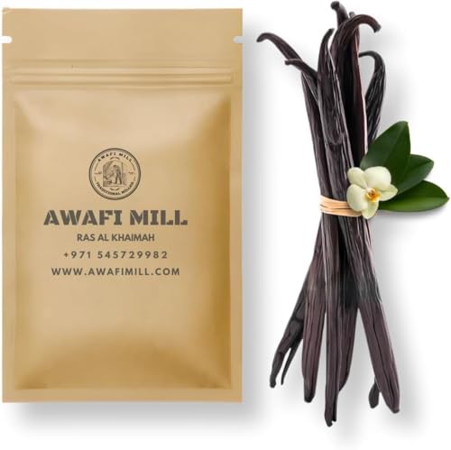 AWAFI MILL Premium Madagascar Vanilla Beans - Grade A Whole Pods for Exquisite Flavor and Culinary Delights (Pack Of (1 Pods) Hand Picked)