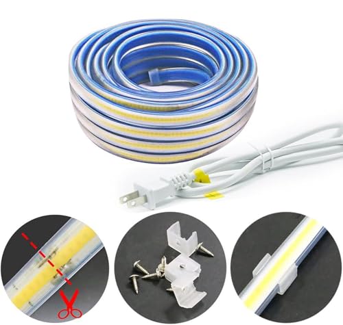 Tira de luces LED COB 2 m IP67 blanco cálido miniatura 5