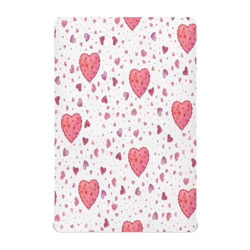 Ttgoth Sábana Bajera Ajustable para Cuna para niños y niñas, sábana de Punto Jersey para Cuna de bebé para el día de San Valentín, sábana para Cuna estándar y colchón de Cama Infantil, acogedora,