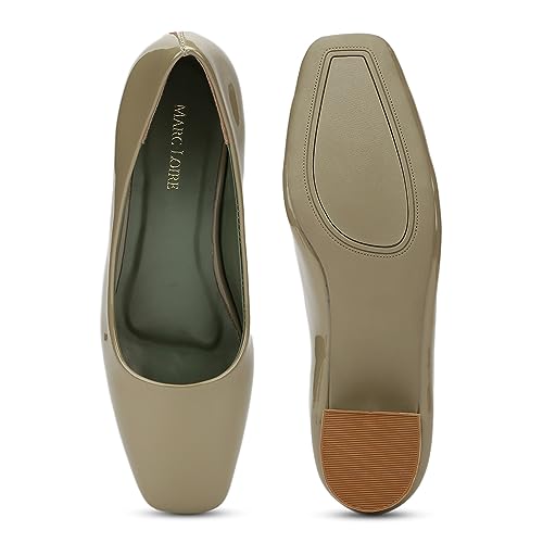 Image of Marc Loire Women Square Toe Solid Block Heel Pumps for Office, Party and Formal Wear