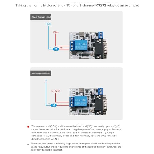 Módulo de relé de Canal único RS232, Placa de relé de Interruptor de relé MCU de 8 Bits SP3232 Com O