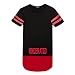 OLRIK Men's Extended Hip Hop Short Sleeve T Shirt Printred S