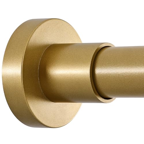 BRIOFOX Shower Curtain Rod Adjustable 18-78 Inch Stainless Steel Spring Tension Shower Rod No Drilling Non Slip Sunset Gold