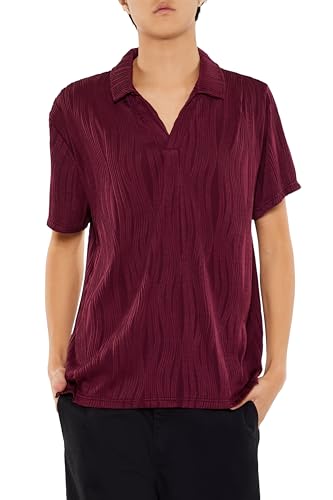 Camiseta Polo ajustada de hombre Forever 21 con textura y cuello en V miniatura 1