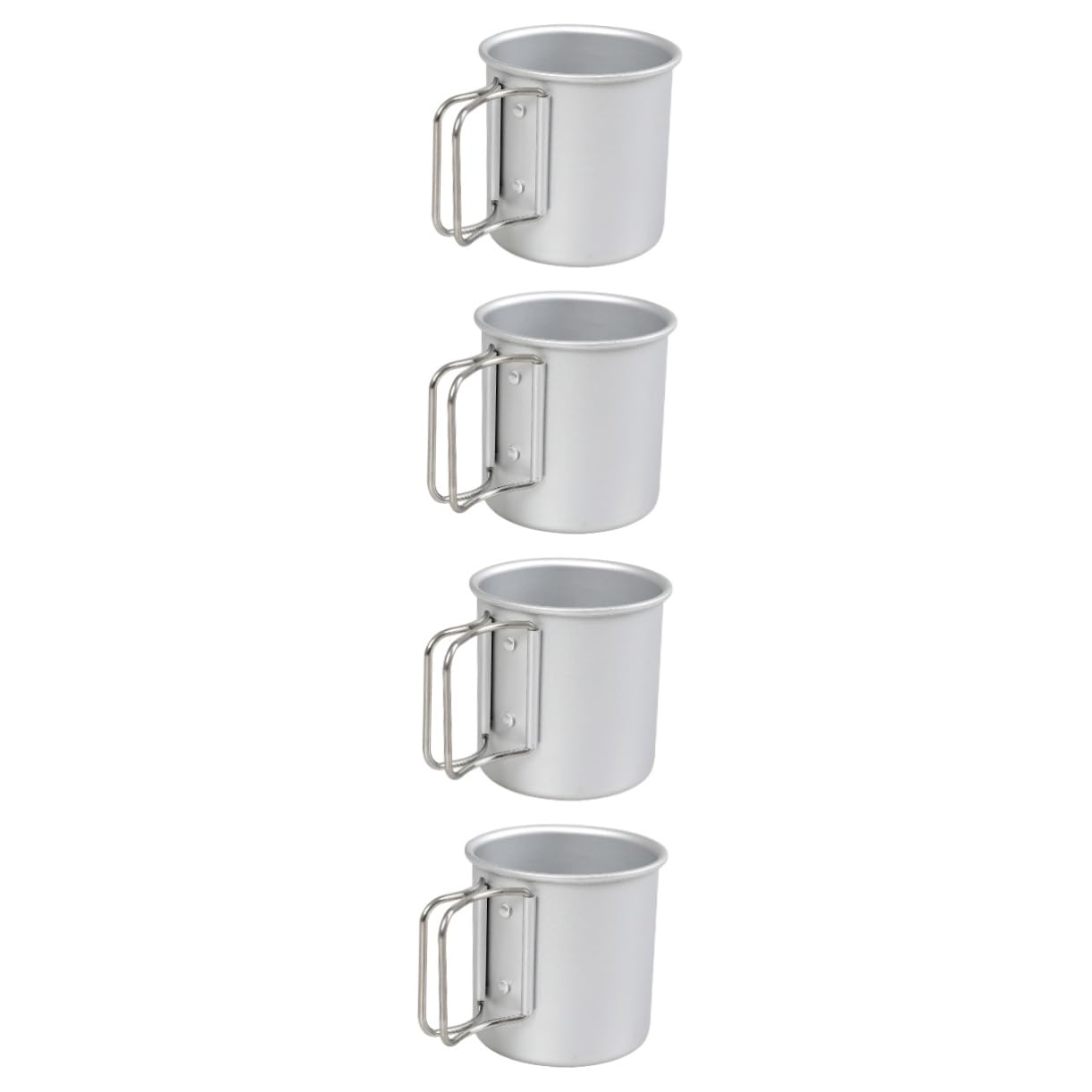 WOONEKY 4stücke Faltbarer Aluminium-wasserbecher Für Camping Und Outdoor Praktischer Trinkbecher Leicht Und Tragbar Für Picknicks Und Wanderungen Silberfarben