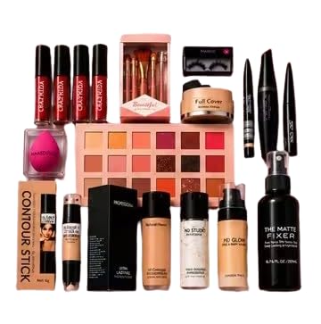 Professional All-in-One Makeup Kit for Women & Girls with Eyeshadow Palette, Lipstick Set, Foundation, Primer, Concealer, Contour Stick, Makeup Fixer Spray, Mascara, Eyeliner, False Eyelashes & Beauty Sponge-picture-12