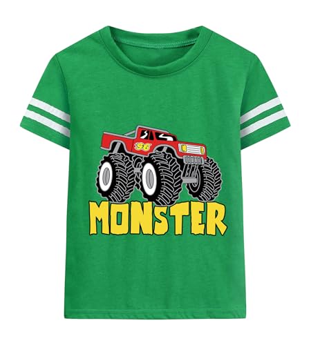 Tkria Boy Summer Shirt Short Sleeve Shirts Train Monster Truck Car