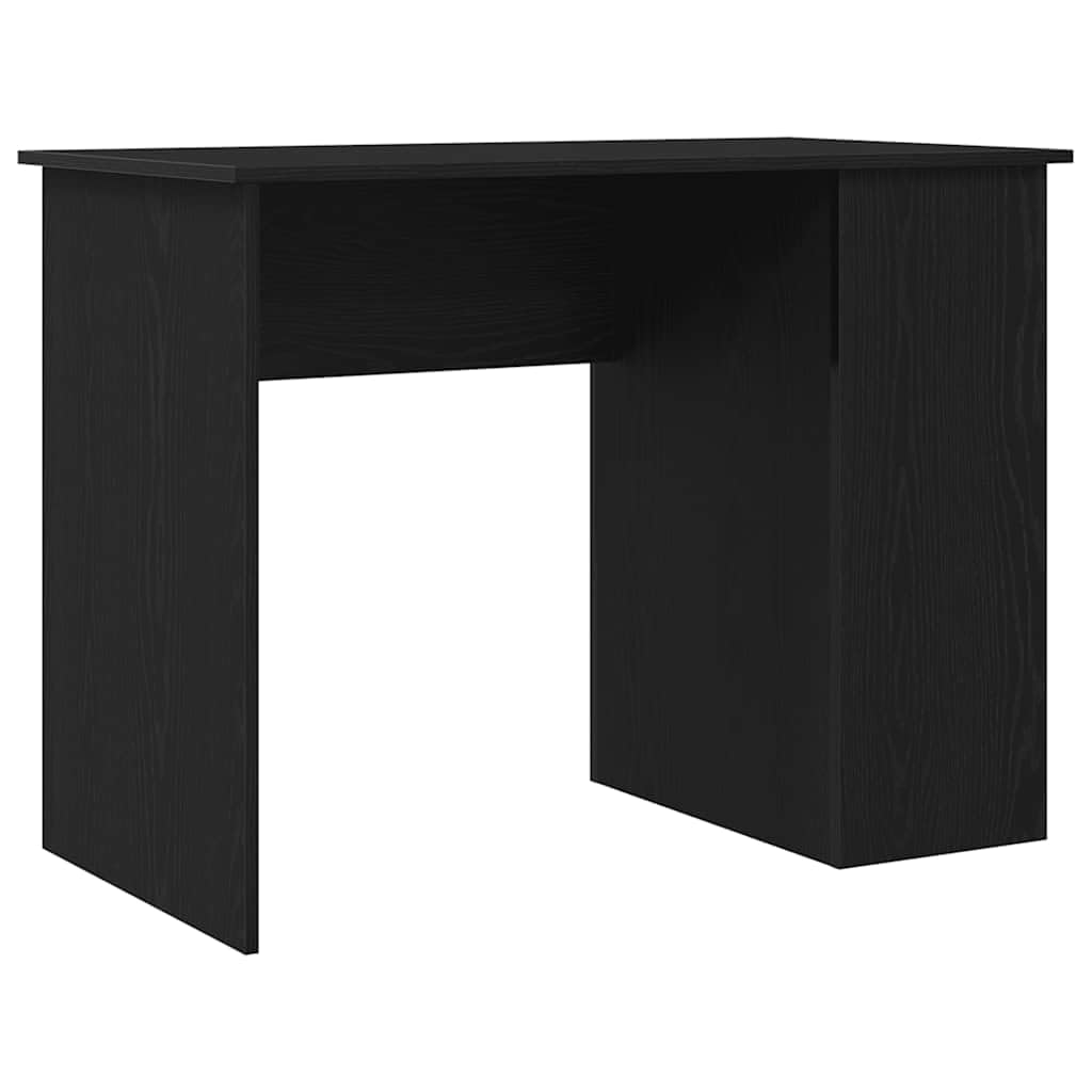 Escritorio de roble negro, 100 x 55 x 75 cm, mesa de ordenador con gran superficie de trabajo y espacio de almacenamiento para el hogar, oficina, juegos, oficina, sala de estar, dormitorio