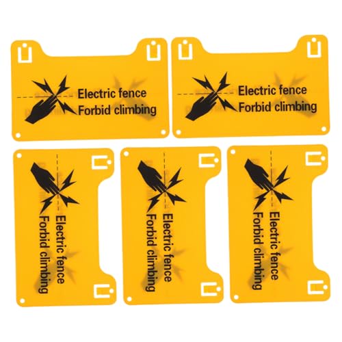 LOLIPPYY 5 Cartelli Segnale Di Pericolo Recinzione Elettrica 20x12,8 Cm Resistenti Alle Intemperie Per Scuole, Fattorie e Aree Pubbliche Avviso Alta Tensione e Installazione Rapida