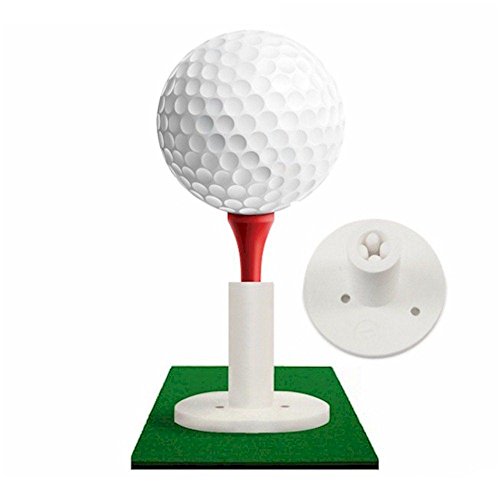 Player Supreme Rubber Golf Tees for Practice & Driving Range Mats (3 Tee Packs) (Wood Tee Adaptor for Mats, 2")