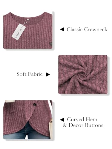 DOLNINE Womens-Plus-Size-Tops Casual Long Sleeve Shirts Trendy Button Side Split Fall Cute Tunic Sweatshirts XL-5XL4