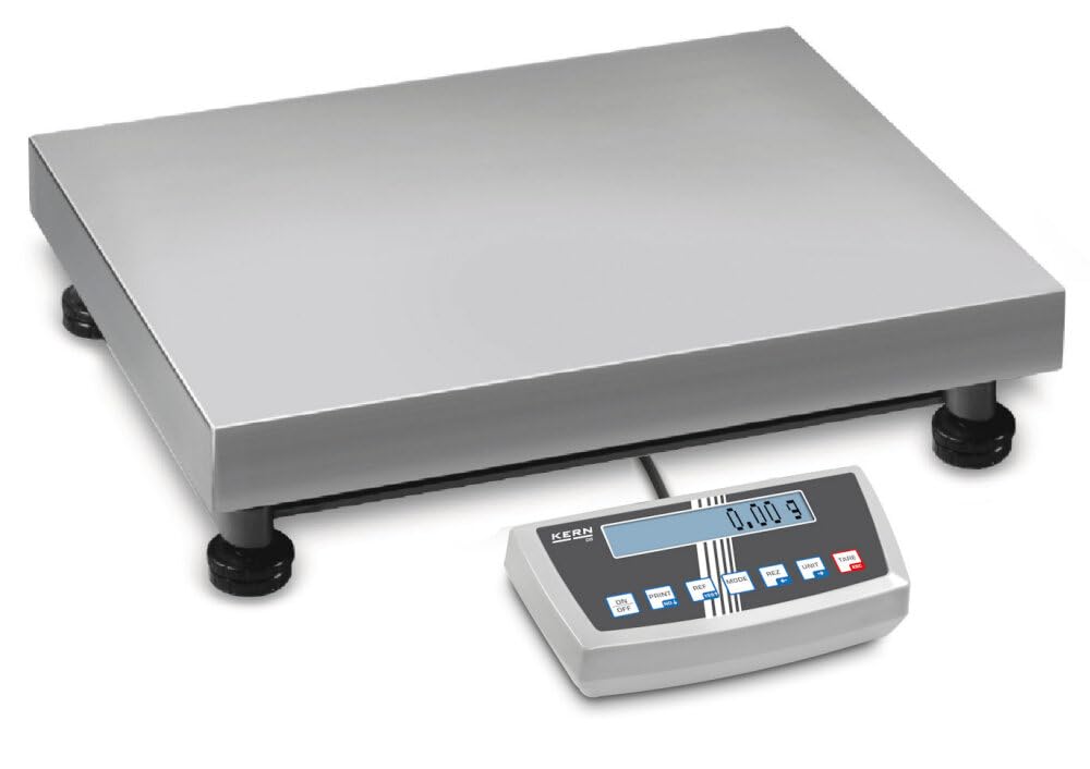 Kern DS 150K1 Industriewaage mit Präzision Laborwaage bis 150 kg Messbereich [d] 1 g Wiederholbarkeit 1 g Linearität 3 g Wiegeplatte 450 x 350 x 115 mm (Edelstahl)