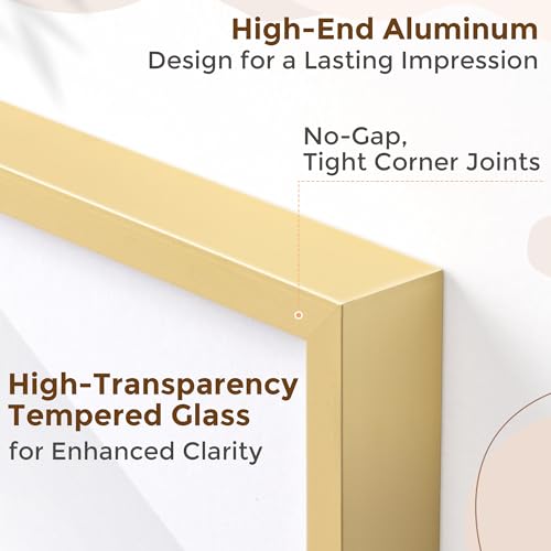 14x22 Gold Picture Frame for Wall, 14x22 Frame with Matted to 12x18, Gold Picture Frames for Wall Art Photo and Prints (Gold, 1 Pack) - Image 4