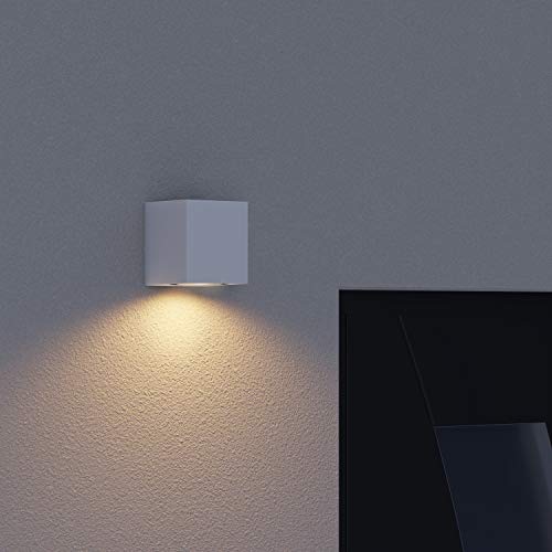ledscom.de 2 x Wall Light ALSE for Outdoors, IP54, Downlight, White matt, Angular, 1x GU10 max. 35W - Image 4