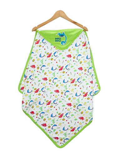 Image of Mee Mee Warm and Soft Wrapper Blanket with Hood, Giraffe, Green (284.0mm L X 5.0mm W)