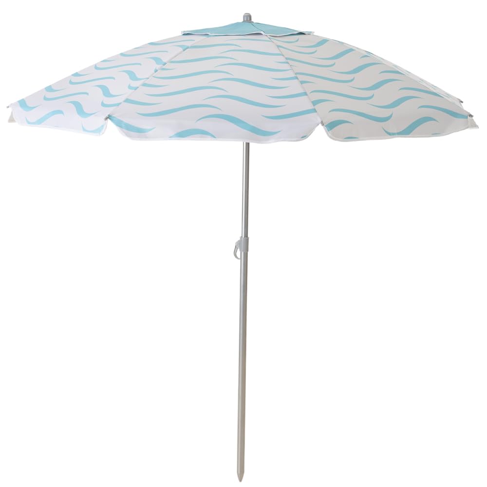 Aremar Sombrilla de Playa Antiviento Airvent, Protección UV 50+, 8 Varillas de Fibra de Vidrio, Mástil resistente, Funda de Transporte con Asa