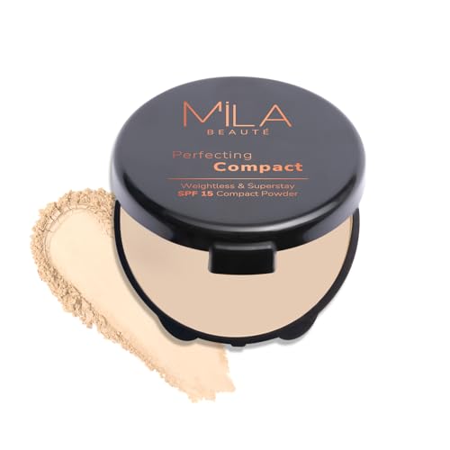 Mila Beauté Perfecting Compact Powder | Natural Matte Finish| Longstay with SPF 15 | Minimized Pores and Finelines | Controls Shine | Lightweight Compact Powder |Shade – (Ivory 16g)