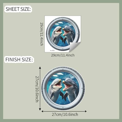 Vinilo Decorativo Achang Delfines 3D Para Pared miniatura 2