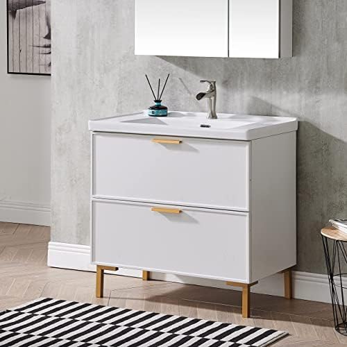Amazon.com: 32 Inch Bathroom Vanity, White Bathroom Vanity Cabinet with ...