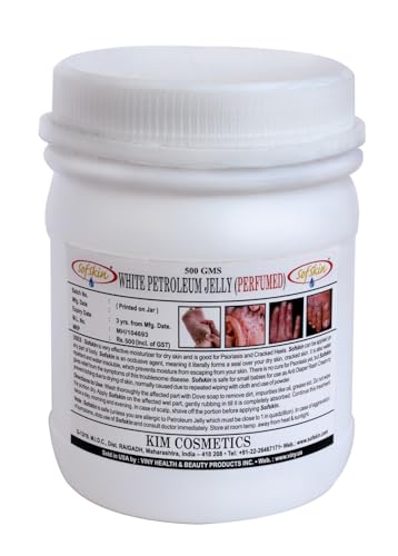 Image of 100% Pure White Petroleum Jelly IP - 500 gms - For Psoriasis, Cracked Heels, Dry Skin, Face & Chapped Lips, Diaper Rash, Sanitary Napkin Rash, Bed Sores, Bruises, Small Cuts and Burns. No Smell, pH 5.5, No skin allergy. Expiry 5 years. - (See Video). - (NOTE: Due to Iran-US war, price and availabiliity may vary). (Medium)