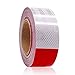Hazrcvr 1 Piezas Cinta Reflectante Adhesiva 5cm X 10m Pegatina de Cinta Reflectante Blanco Rojo Cinta Adhesiva Reflectante Advertencia Tira Reflectante Adhesiva Pegatinas Reflexión Nocturna