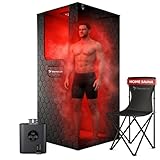 ThermoLab® 6FT 2026 Premium 4-Layer Steam Sauna with Infrared Light Therapy – 1200W Steamer, 3L Capacity, Remote, Chair & RGB LED – Detox, Relaxation & Muscle Recovery - AuraCore™