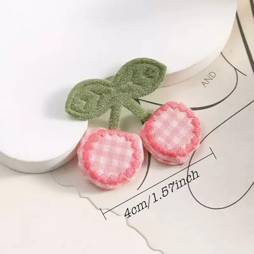 4Pcs Pink Fabric Cherry Hair Clips for Women Girls Sweet Hairpins Pink Barrettes Duckbill Hair Accessories, Cute Clips and Barrettes for Beauty and Personal Care image 5