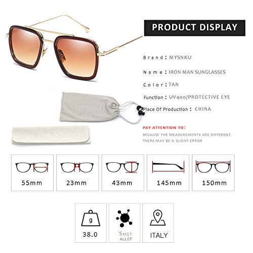 Image of Retro Square Polarized Sunglasses for Men Women Goggle Classic Alloy Frame Vintage Shades Metal Sun Glasses