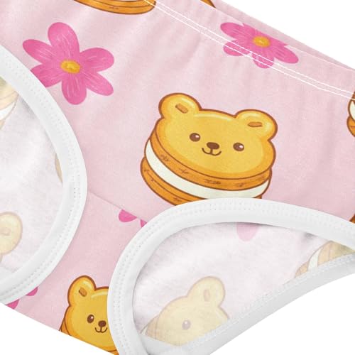 Artistic Toddler Underwear Custom 2t Cotton Little Girl Panties Cute Bear Cookies Cream Pink Undies Kids Briefs4