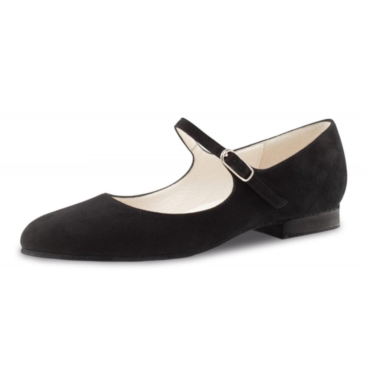 Werner Kern Damen Tanzschuhe Vega - Veloursleder Schwarz - Normalweite - 1,5 cm Micro-Heel Absatz - Rauledersohle - Made in Italy