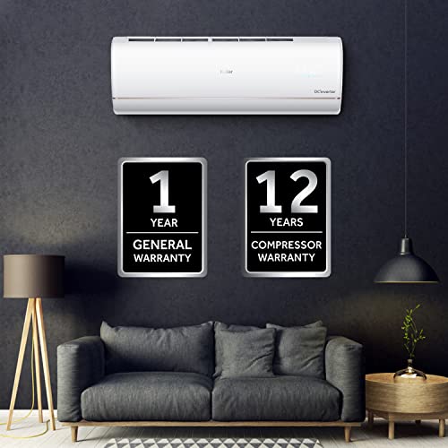 Image of Haier 1.6 Ton 4 Star Built-in Air purifier Inverter Split AC(100% Grooved copper, 4 -way swing, 60 degree Cooling at Extreme Temperature, 2022 Model, HSU19P-JW4B(INV), White body)