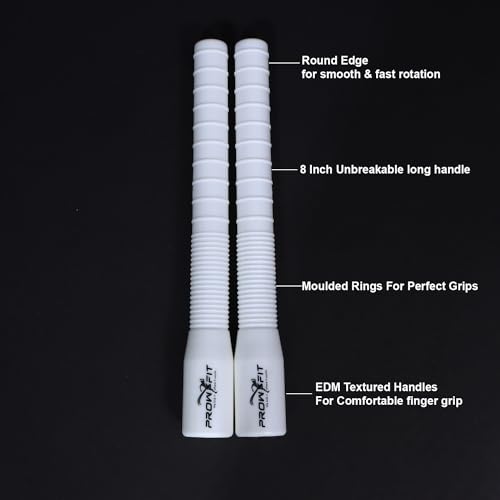 Image of Freestyle Unbreakable Long Handle Soft Shatterproof Beads 1Inch Beaded Jump Rope, Skipping Rope Adult. (10 Ft) (Red Black - White handle)