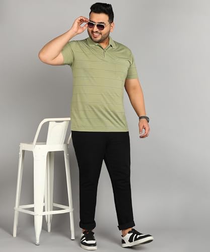 Image of INKKR Half Plus Size Men's Regular Fit Striped Tshirt