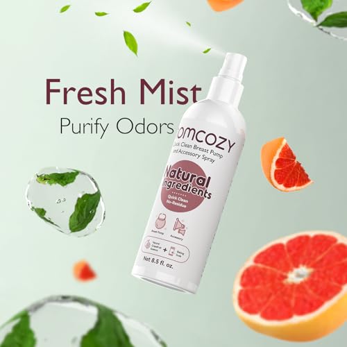 Image of Momcozy Electric Breast Pump Cleaning Spray, Effective Milk Fat Removal & Purely Clean, Natural Grapefruit Scent, Spray for Pump or Accessories, and other Baby Products (Not a Lubricant), 8.5 Fl Oz