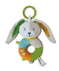 Clementoni - 17787 - Lovely Bunny Soft Rattle - Sonaglino Neonato Morbido Peluche, Gioco Neonato, Sonaglino Passeggino Anello, Rafforza Le capacità Motorie E Sensoriali, 100% Lavabile in Lavatrice