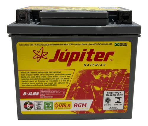 Bateria Júpiter Moto 6lbs Gel Amg Titan Biz Bros Nxr Fan 6ah