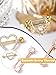 Tatuo 4 Pairs Stainless Steel Nipple Tongue Rings Piercing Body Jewelry Barbell CZ Heart Shape Rings for Women Girls(Gold and Rose Gold)