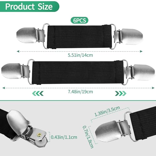 Image of Stainless Steel Glove Clips for Kids and Toddlers, Winter Mitten Holders, Elastic Travel Hat Clips
