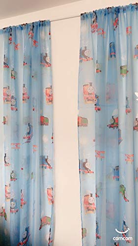 TENDA NET VOILE THOMAS TRAIN Set di 2 scomparti per tende Disney di lusso, 75 cm x 250 cm