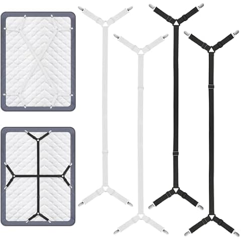 Foloda Fitted Sheet Straps 2PCS Black Cover