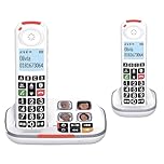 SWISSVOICE - Xtra 2355 Duo - DECT - Cordless Telephone - Large Keys - Answering Machine - Audio Boost - Loud Ringtones - Hearing Aids Compatible - Call Block- 2 Handsets - White