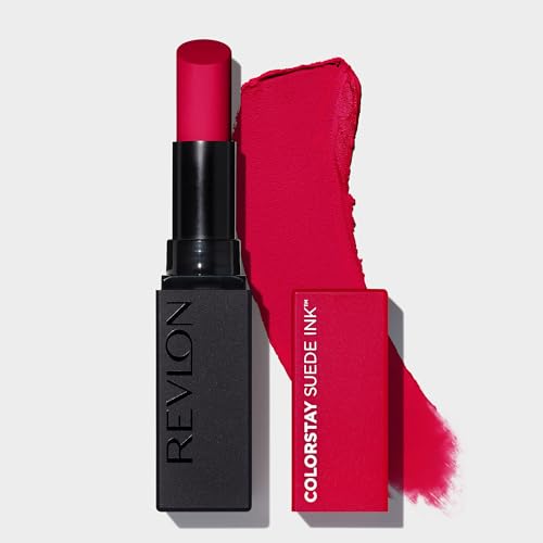 REVLON ColorStay Suede INK Lipstick, Waterproof, Longwear, Transfer proof, Antioxidant-rich Vitamin E, With Vegan Formula made without parabens, First Class - 018