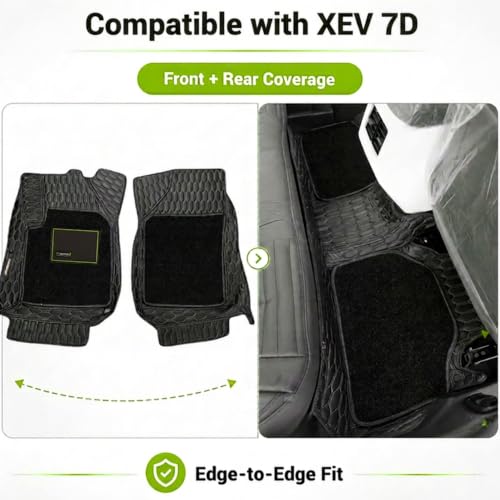 Image of EV MASTER 7D Car Floor Mats for Mahindra XEV 9S Hybrid (2026 Onwards) Complete Set | All Weather | Anti-Slip | Luxury Premium Car Mat | Full Coverage | Custom Fitted Car Foot Mats