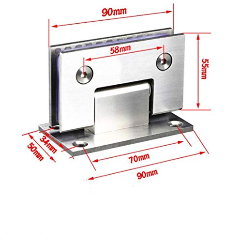 Heavy Duty 90 Degree Glass Door Cupboard Showcase Cabinet Clamp Glass Shower Doors Hinge Replacement Parts Wall-to-Glass (Polished Chrome)